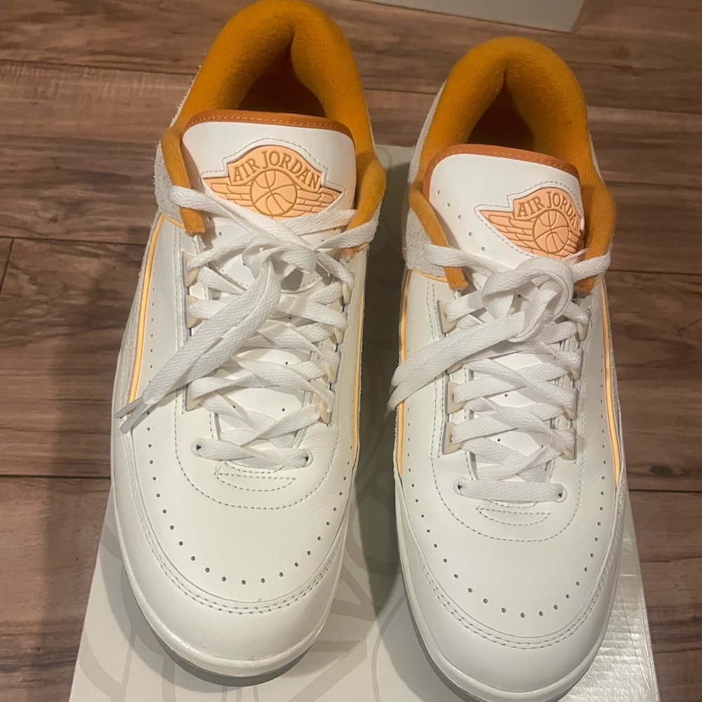 Jordan White and Orange Basketball Sneakers